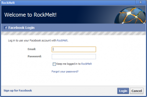 RockMelt acceso a Facebook